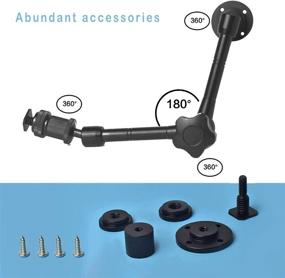 img 3 attached to 📷 11 Inch Articulating Magic Arm Wall Mount with Hot Shoe and Mounting Screws - Ideal Camera Stand for Projector, LED Light, Video Lamp