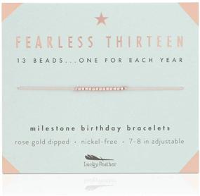 img 4 attached to Lucky Feather Birthday Bracelet: Stylish and Adjustable Jewelry for Girls