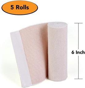 img 3 attached to 🏥 Hospora Cotton Elastic Bandage, 6 Inch x 13-15 ft Stretched Length, Latex-Free Compression Bandage with Hook and Loop Closure - Pack of 5