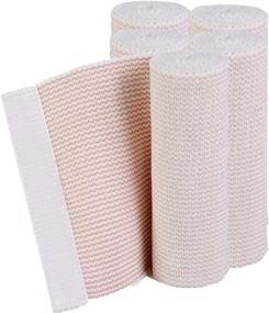 img 4 attached to 🏥 Hospora Cotton Elastic Bandage, 6 Inch x 13-15 ft Stretched Length, Latex-Free Compression Bandage with Hook and Loop Closure - Pack of 5