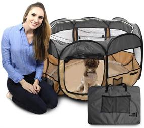 img 4 attached to SKA Products 45-Inch Pop Up Pet Puppy Playpen - Ideal for Small Dogs, Cats, Rabbits, Guinea Pigs - Offered in 7 Vibrant Colors