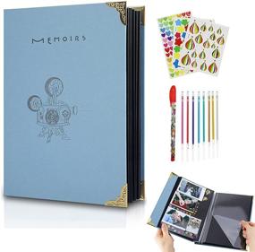 img 4 attached to 📸 Magnetic Scrapbook Album: Large Self-Adhesive Photo Memory Book for Travel, 12x8.6 Inch, Hardcover DIY Scrapbook with Protective Film - 40 Pages