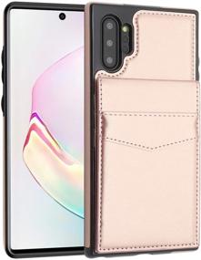 img 3 attached to 🌹 Чехол для карманных карт Galaxy Note 10 Plus Rose Gold - LakiBeibi Premium кожаный кошелек с карманом для Samsung Galaxy Note 10 Plus (2019)