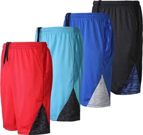 img 4 attached to 🏀 Men's Active Athletic Gym Shorts with Pockets - Quick-Dry Running Workout Training Basketball Shorts