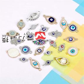 img 1 attached to 👁️ 30pcs Assorted Alloy Evil Eye Charms with Enamel, Rhinestones, and Diamonds - Perfect for DIY Bracelets, Necklaces, and Jewelry Connections