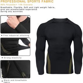 img 1 attached to JoofEric Men's Thermal Underwear Set: Fleece Lined Top and Bottom for Warmth in Winter Sports