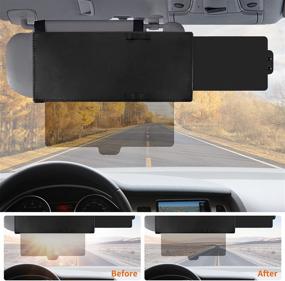 img 4 attached to 🌞 Car Sun Visor: Enhanced Protection from Glare, Snow Blindness, and UV Rays - Universal for Cars, SUVs, Driver and Passenger Side