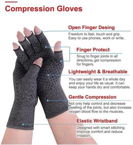 img 1 attached to Donfri Fingerless Compression Rheumatoid Osteoarthritis Outdoor Recreation