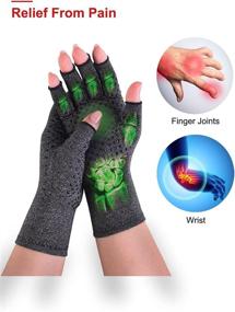 img 2 attached to Donfri Fingerless Compression Rheumatoid Osteoarthritis Outdoor Recreation