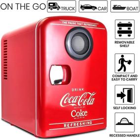 img 2 attached to Compact Refrigerator, Red/White - Coca-Cola KWC4-BT