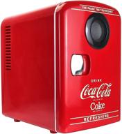 compact refrigerator, red/white - coca-cola kwc4-bt logo