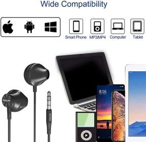 img 1 attached to PHILIPS Wired Earbuds with Microphone - Ergonomic Comfort-Fit in Ear Headphones with 🎧 Mic for Cell Phones, Earphones with Mic for Enhanced Bass and Clear Sound - Black