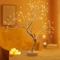 🌳 lxcom lighting silver copper wire table tree light 108 leds, 8 modes led twinkle tabletop bonsai tree, usb plug & battery operated, warm white artificial light decorative desk lamp for home decor logo