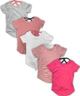 👚 girls' 5-pack short sleeve t-shirts with tie front and adjustable neck straps, stylish tops for size 4-6x logo