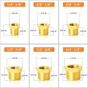 img 1 attached to Gasher 12PCS Brass Bushing Fitting