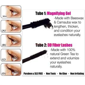 img 2 attached to 💄 EVERMARKET Lashes Mascara English Version (Gel & Fiber) Set - Brush on False Eyelashes (2 Sets, 4 tubes)