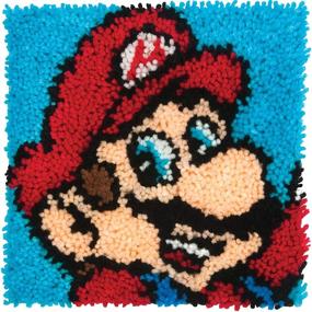 img 1 attached to 🎮 Dimensions Super Mario Latch Hook Kit for Arts and Crafts, 12x12 inches