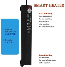 img 1 attached to 🐠 ATPWONZ 25W Submersible Aquarium Heater: Betta Fish Tank Heater with LED Digital Temperature Display and Smart Thermostat - Ideal for 3 to 5 Gallon Betta Tanks