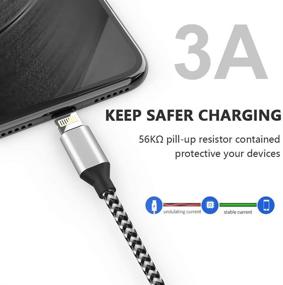 img 1 attached to 🔌 YEFOOT MFi Certified iPhone Charger, 5PACK 6FT Nylon Woven Lightning Cable with Metal Connector for iPhone 11/Pro/Xs Max/X/8/7/Plus/6S/6/SE/5S iPad - Black & White