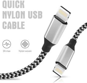 img 3 attached to 🔌 YEFOOT MFi Certified iPhone Charger, 5PACK 6FT Nylon Woven Lightning Cable with Metal Connector for iPhone 11/Pro/Xs Max/X/8/7/Plus/6S/6/SE/5S iPad - Black & White