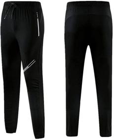 img 4 attached to 🌲 OPALOS Boys' Outdoor Tracksuit Bottoms in Black/Grey - Premium Active Apparel for Adventurous Kids