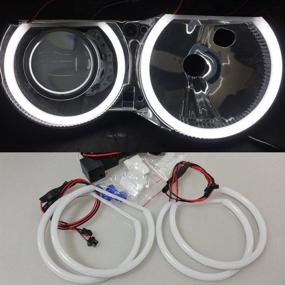 img 4 attached to ⭕️ Cotton Light SMD LED Angel Eyes Halo Rings - 6500K White Halos for E46 3 Series Non Projector Headlight (2X 146mm+2X 131mm)