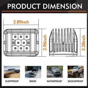 img 3 attached to 🚗 AKD Часть 4-х дюймовые светодиодные огни - светодиодные подсветки бокового стрелка высокой производительности: 160W светодиодные фары для внедорожников, комбинированные прожекторные и широкие световые потоки, рабочие огни для грузовиковщика.