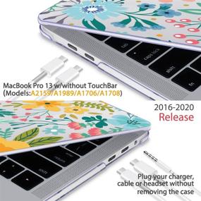 img 3 attached to 🌸 May Chen Hard Shell Case Screen Protector Keyboard Cover for MacBook Pro 13" A1706/A1708/A1989/A2159 - 2019/2018/2017/2016 Release (Garden Flowers)