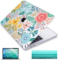 🌸 may chen hard shell case screen protector keyboard cover for macbook pro 13" a1706/a1708/a1989/a2159 - 2019/2018/2017/2016 release (garden flowers) logo