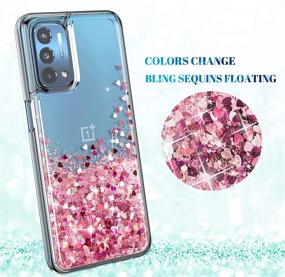 img 1 attached to 📱 DagoRoo OnePlus Nord N200 5G Case: Bling Liquid Case with Tempered Glass Screen Protector - Shockproof Protective Cover in LS-Rose Gold for Girls & Women