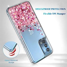 img 2 attached to 📱 DagoRoo OnePlus Nord N200 5G Case: Bling Liquid Case with Tempered Glass Screen Protector - Shockproof Protective Cover in LS-Rose Gold for Girls & Women