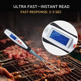 img 1 attached to 🥩 Digital Meat Thermometer Instant Read for Grilling and Cooking – Barbecue Turner Fork for Kitchen, Grilling, Smoker, Turkey