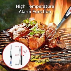 img 2 attached to 🥩 Digital Meat Thermometer Instant Read for Grilling and Cooking – Barbecue Turner Fork for Kitchen, Grilling, Smoker, Turkey