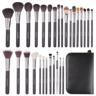 🎨 ultimate docolor 29pcs professional makeup brush set: synthetic brushes for perfect powder, foundation, eye shadow, blending and blush application. includes portable pu leather case! logo