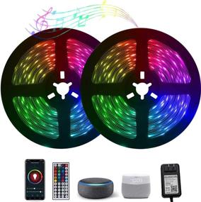 img 4 attached to Xbuyee 80ft WiFi LED Strip Lights with Alexa & Google Home Integration - Wireless Smart RGB Light Strips for Home Bedroom, Kitchen Cabinet - APP & Phone Controlled (2x40ft)