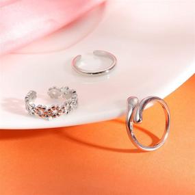 img 1 attached to 👣 Udalyn 12 Pcs Adjustable Toe Rings: Cute Flower, Leaf, Star, and Moon Open Ring Set - Sparkling Beach Foot Jewelry in Silver, Rose Gold, and Gold