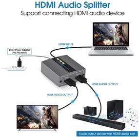 img 3 attached to 🎧 Enhance Your A/V Setup with NEWCARE 4K@60Hz HDMI Audio Extractor - HDMI to HDMI + HDMI Audio Out Splitter Converter Adapter with 7.1CH Atmos, HDR10+, and DobIy Vision Support for PS5, Soundbar, Blu-Ray Player