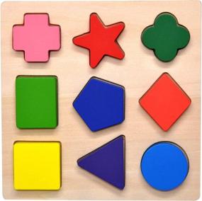 img 4 attached to Colorful Wooden Preschool Puzzle Multi-Pack by GYBBER MUMU