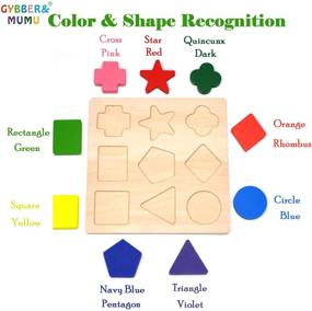 img 3 attached to Colorful Wooden Preschool Puzzle Multi-Pack by GYBBER MUMU