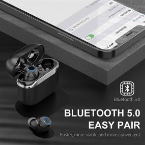 img 1 attached to 🎧 Беспроводные наушники Sudugo - наушники Bluetooth с потрясающим басом, микрофоном и зарядкой через USB-C - водонепроницаемые спортивные наушники с классом защиты IPX7 для бега, шумоподавлением