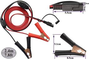 img 3 attached to 🔌 AAOTOKK Крокодиловый зажимный кабель 16 AWG проводной харнес - SAE к аккумуляторному фиксатору крокодилов - 12V постоянного тока удлинительный шнур с выключателем и предохранительной коробкой - Кабель быстрого соединения/отсоединения 'щелкающий механизм' - Длина 2,4 м/7,8 фута - В комплекте предохранительная коробка.