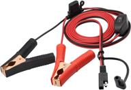 🔌 aaotokk crocodile clip cable 16 awg wire harness - sae to battery alligator crocodile clip - 12v dc extension cord with switch and fuse box - quick connect/disconnect snap action cable - 2.4m/7.8ft length - fuse box included logo