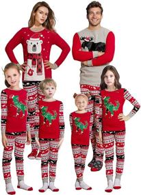 img 4 attached to Christmas Reindeer Matching Men's Clothing and Sleepwear Set for a Homely Holiday