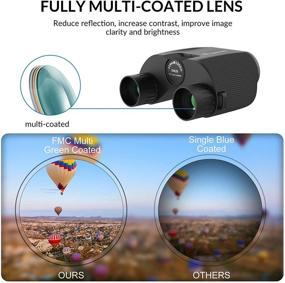 img 3 attached to Compact Binoculars for Kids and Adults - Beenate 10x25 Lightweight Binoculars with Low Light Night Vision, Ideal for Bird Watching, Hunting, Travel, Sightseeing, Outdoor Sports, and Concerts