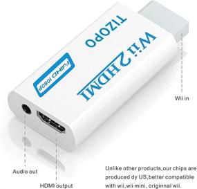 img 2 attached to 🎮 Wii to HDMI Converter Adapter 1080P Output Video Audio with 5ft High-Speed HDMI Cable &amp; 3.5mm Audio Jack | Compatible with Full HD Devices | Supports All Wii Display Modes 720P, NTSC