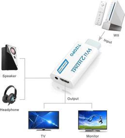 img 1 attached to 🎮 Wii to HDMI Converter Adapter 1080P Output Video Audio with 5ft High-Speed HDMI Cable &amp; 3.5mm Audio Jack | Compatible with Full HD Devices | Supports All Wii Display Modes 720P, NTSC