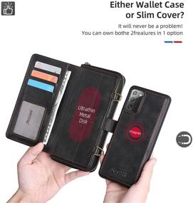 img 2 attached to Premium 2-in-1 PU Leather Wallet Case for Samsung Galaxy S21: Full Protection, 15 Card Slots, Detachable Magnetic Cover & Shoulder Strap (S21 Black)