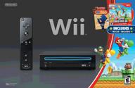 🎮 wii black console bundle with new super mario brothers wii game and music cd logo