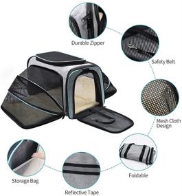 img 2 attached to 🐾 RUBY-Q Airline Approved Pet Carrier: Expandable, Foldable & Breathable - Ideal for Cats, Dogs, and Small Animals | Adjustable Strap & Removable Fleece Mat Included (RU-0115)