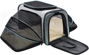 img 4 attached to 🐾 RUBY-Q Airline Approved Pet Carrier: Expandable, Foldable & Breathable - Ideal for Cats, Dogs, and Small Animals | Adjustable Strap & Removable Fleece Mat Included (RU-0115)